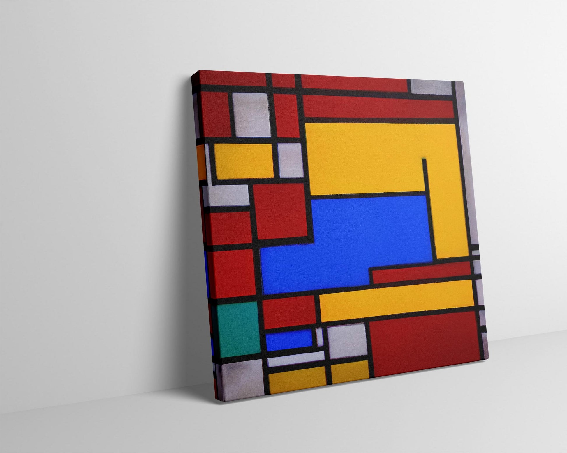 Abstract Oil Painting Mondrian Style, Modern Wall Art, Large Oil Painting Original Canvas, Abstract Painting, Decor Wall Art Original