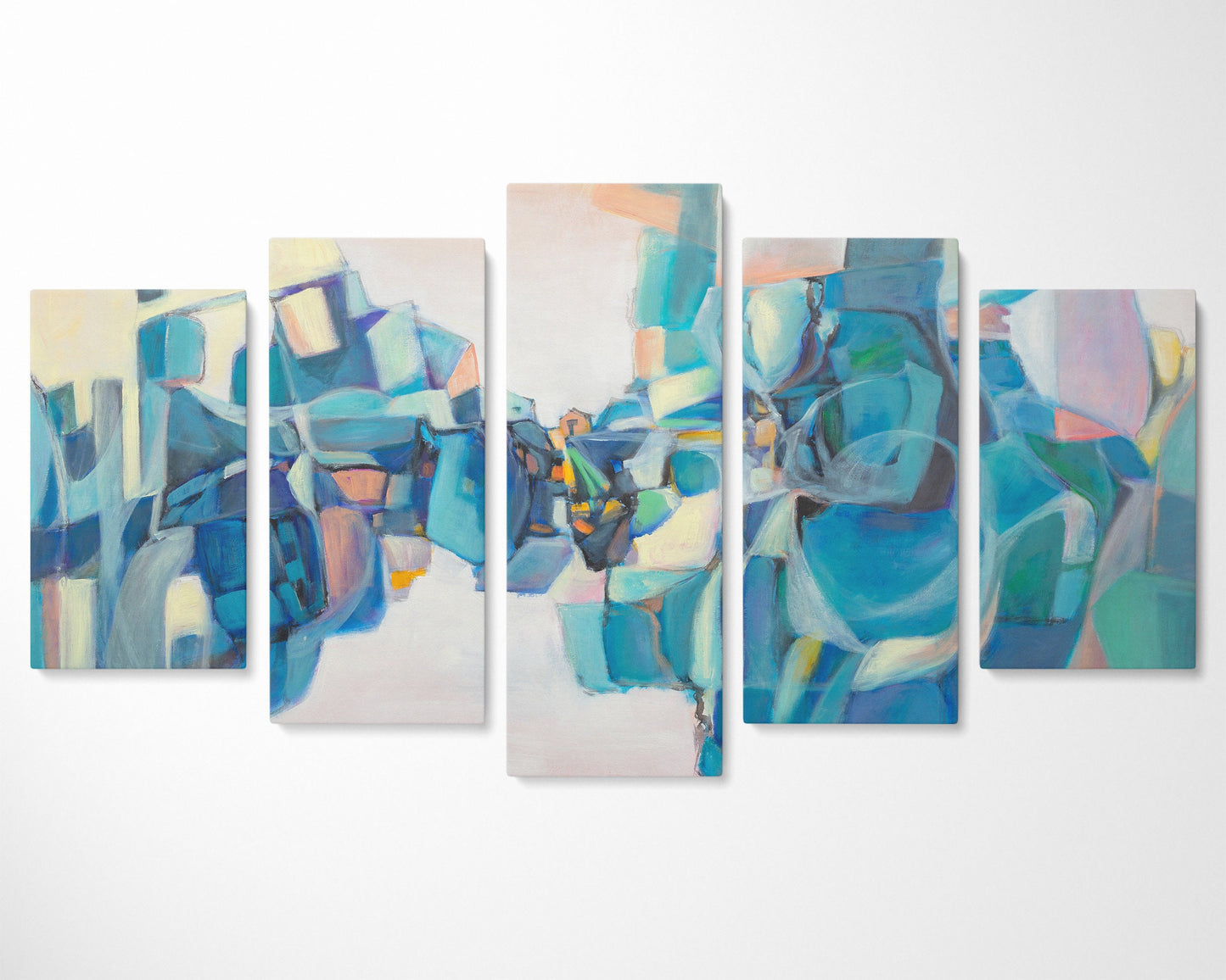 Abstract Wall Art Set, Extra Large Wall Art Abstract, Modern Art, 5 Panel Wall Art, Abstract Painting, Living Room Decor, Canvas Wall Art