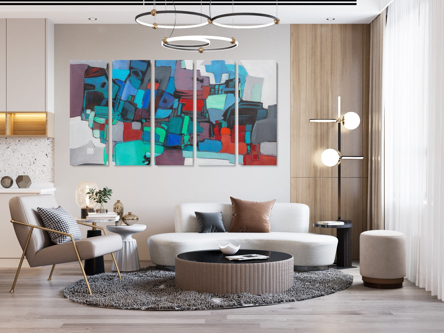 5 Piece Canvas Art, Wall Art Painting, Modern Abstract, Canvas Wall Art Abstract, Living Room Wall Art, Canvas Painting, Unique Painting