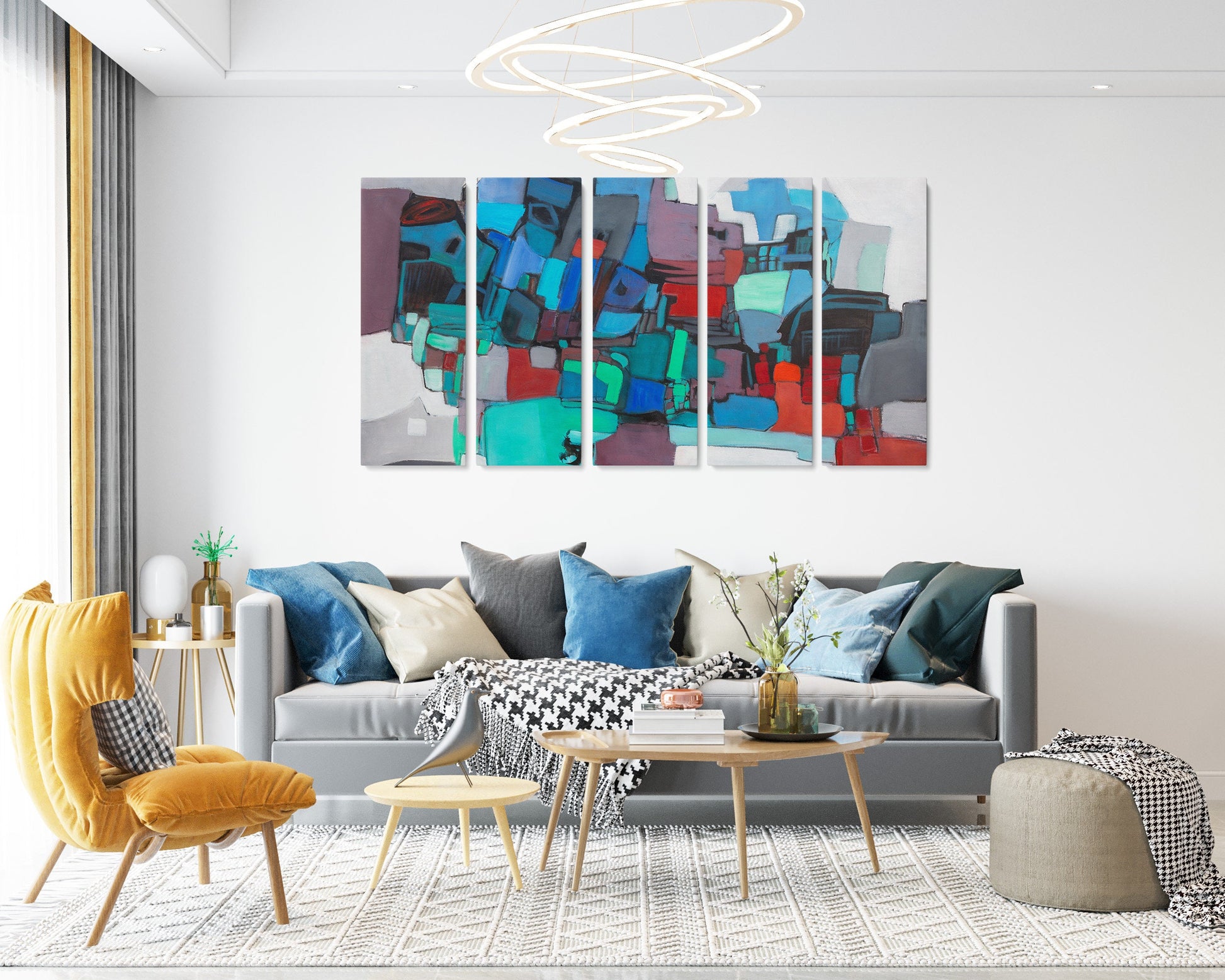 5 Piece Canvas Art, Wall Art Painting, Modern Abstract, Canvas Wall Art Abstract, Living Room Wall Art, Canvas Painting, Unique Painting