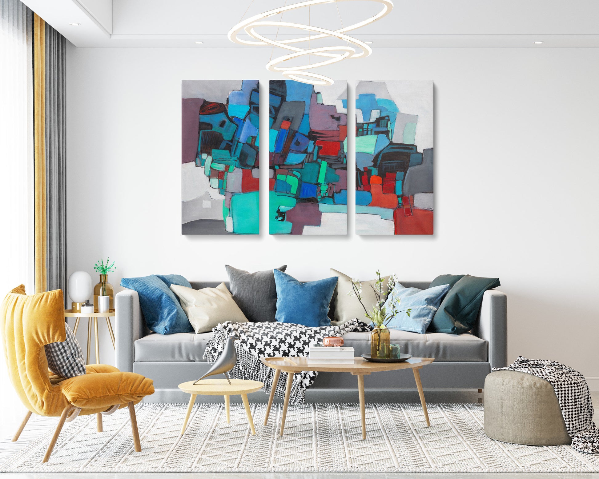 Abstract Painting Triptych, Paintings On Canvas, Modern Painting, Abstract Painting, Living Room Art, Artwork, Extra Large Painting