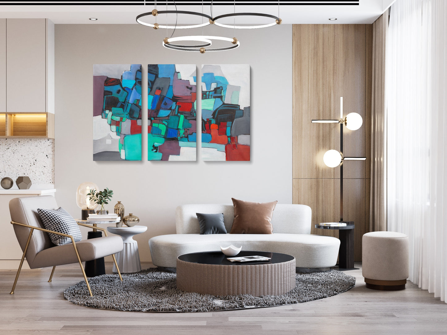 Abstract Painting Triptych, Paintings On Canvas, Modern Painting, Abstract Painting, Living Room Art, Artwork, Extra Large Painting