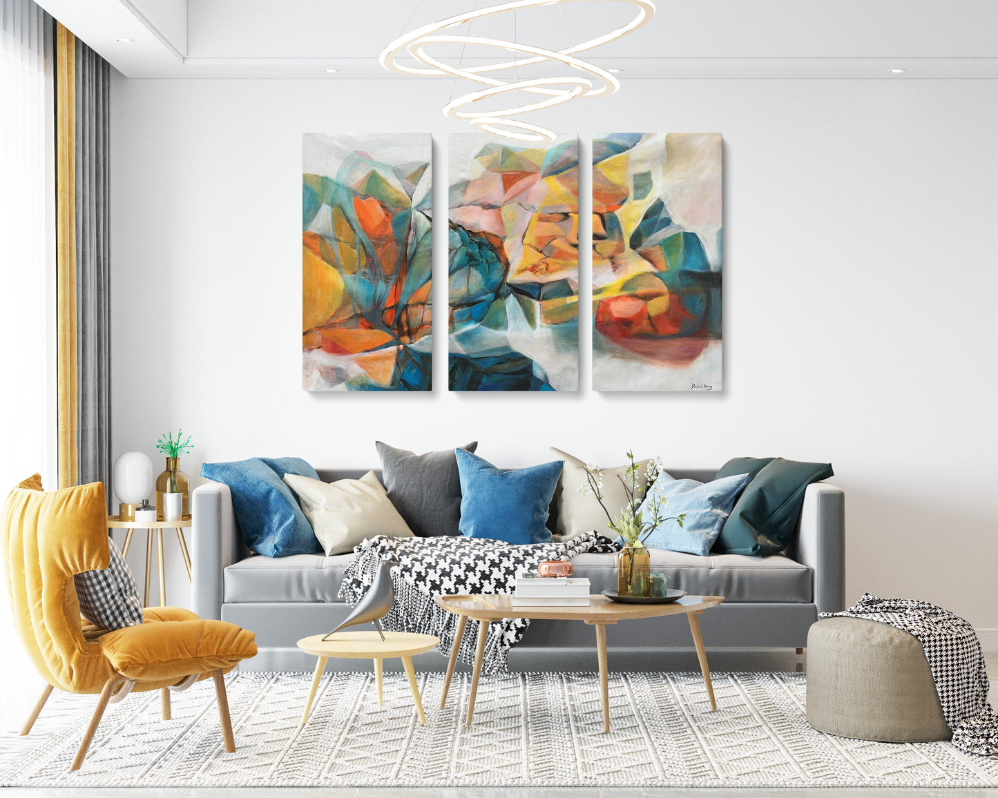 Abstract Painting Set Of 3, Paintings On Canvas, Abstract Fine Art, Canvas Wall Art Abstract, Aesthetic Room Decor, Oversized Painting