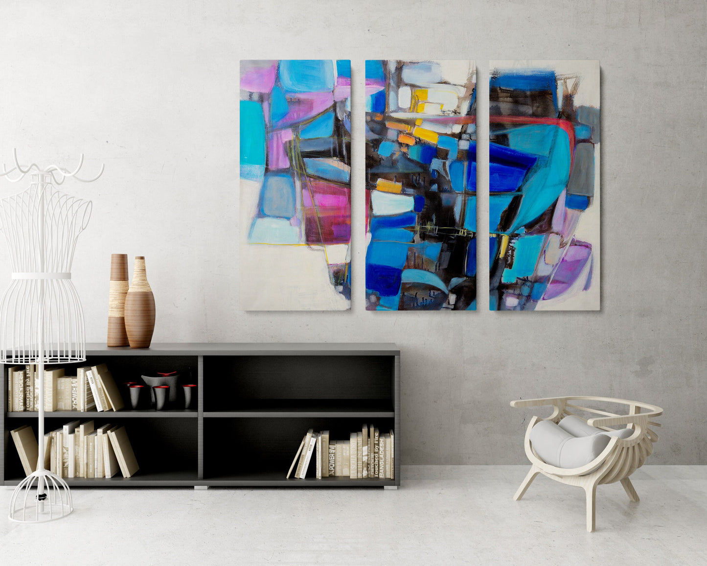 Set Of 3 Abstract Painting, Acrylic On Canvas, Abstract Wall Art, Canvas Wall Art Abstract, Home Decor Modern, Wall Hanging, Oil Painting