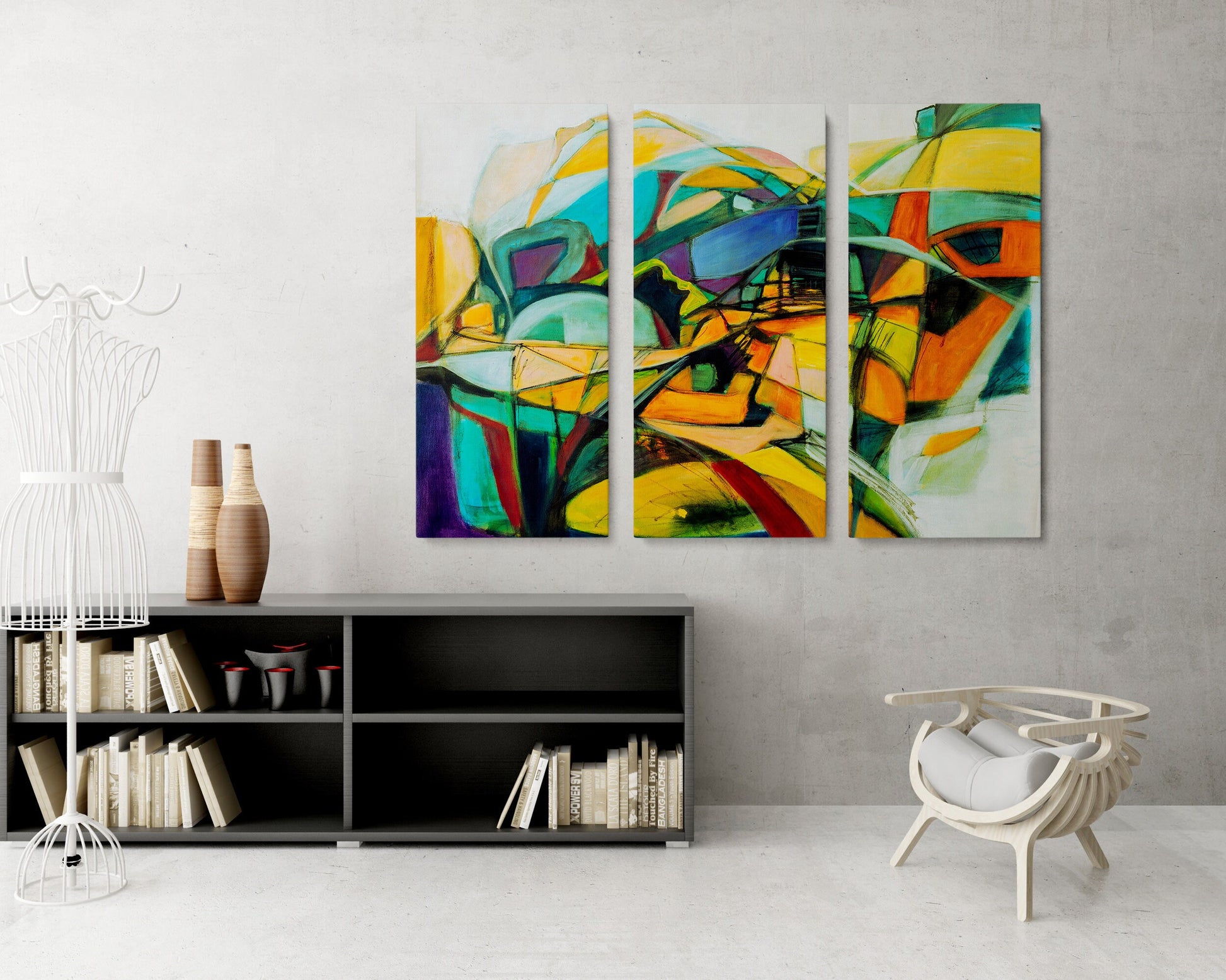 Abstract Painting Triptych, Wall Art Painting, Minimalist Painting On Canvas, Abstract Painting, Bedroom Art, Extra Large Abstract Painting