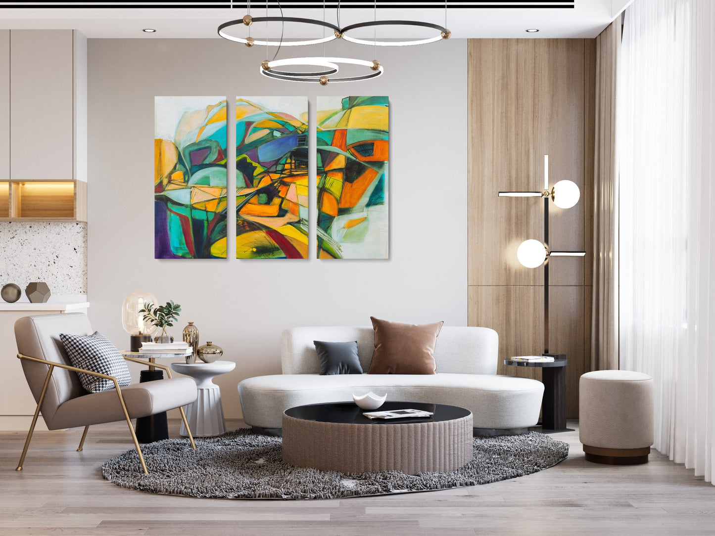 Abstract Painting Triptych, Wall Art Painting, Minimalist Painting On Canvas, Abstract Painting, Bedroom Art, Extra Large Abstract Painting