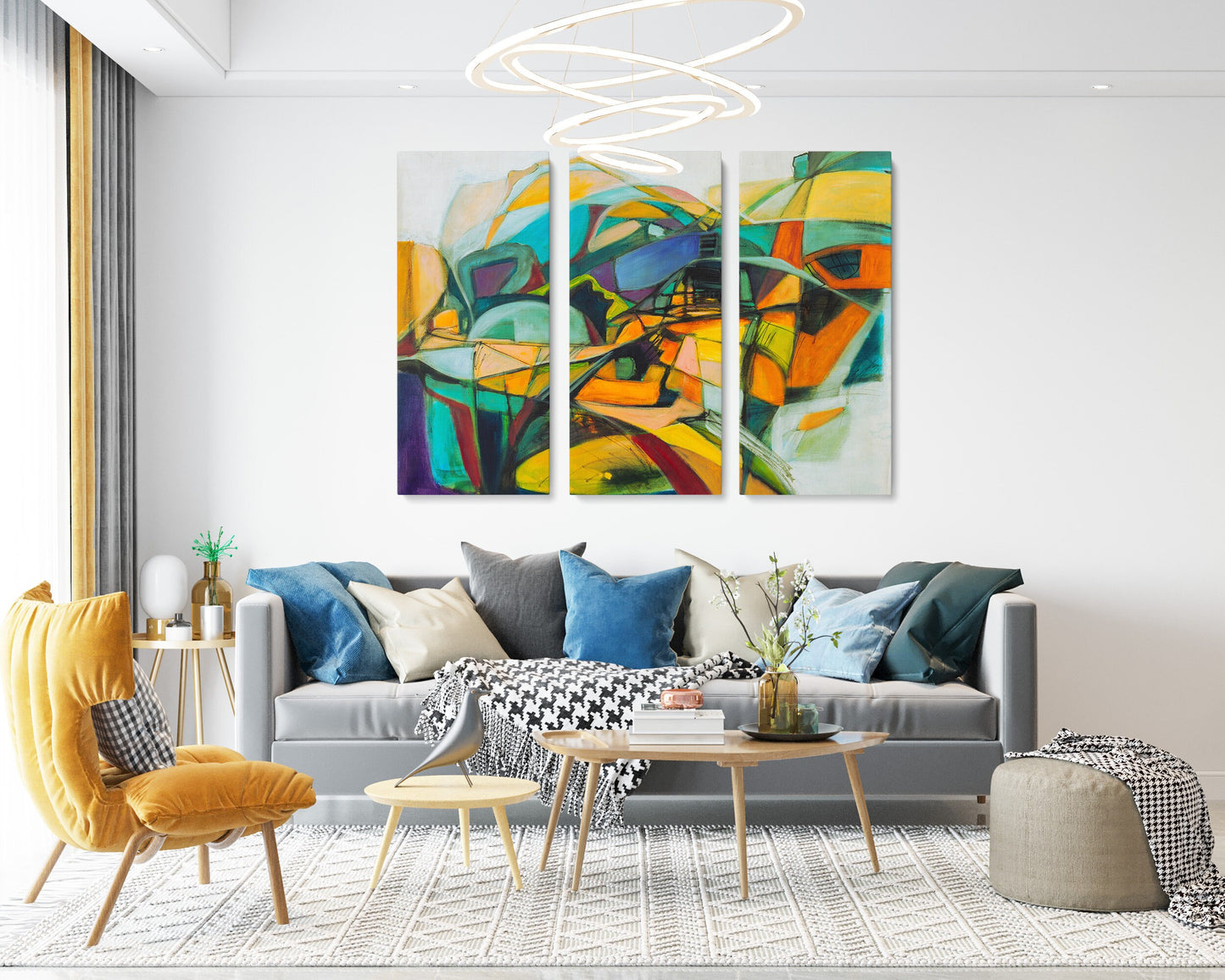 Abstract Painting Triptych, Wall Art Painting, Minimalist Painting On Canvas, Abstract Painting, Bedroom Art, Extra Large Abstract Painting