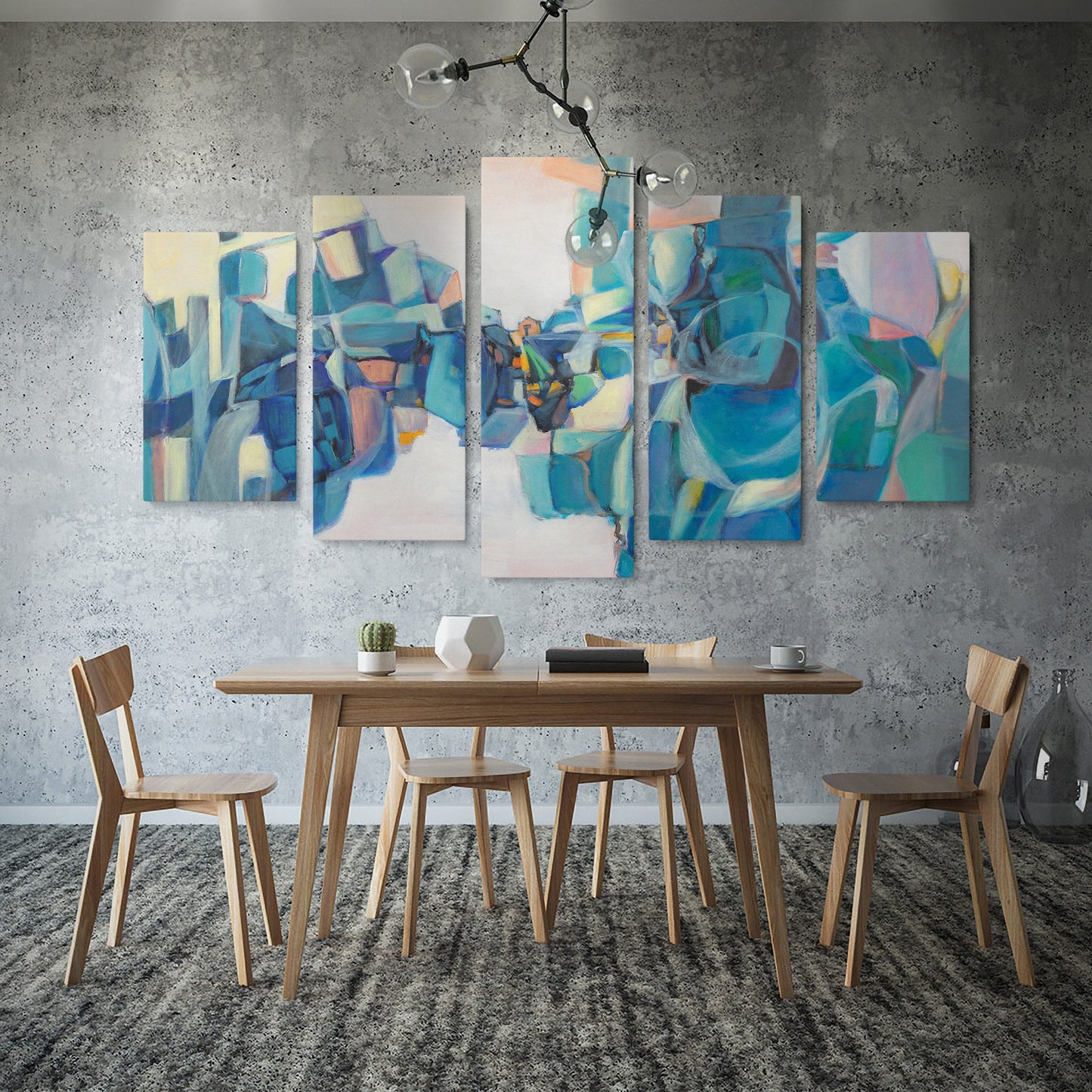 Abstract Wall Art Set, Extra Large Wall Art Abstract, Modern Art, 5 Panel Wall Art, Abstract Painting, Living Room Decor, Canvas Wall Art