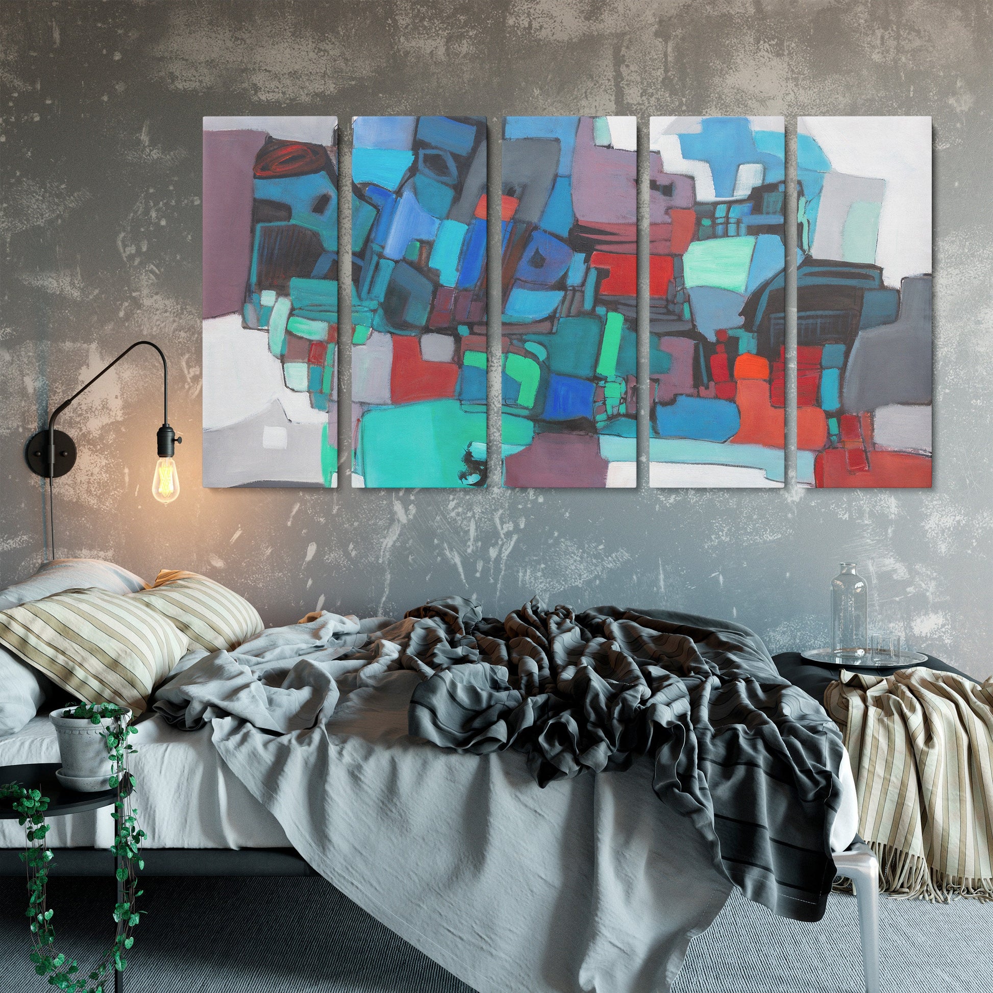 5 Piece Canvas Art, Wall Art Painting, Modern Abstract, Canvas Wall Art Abstract, Living Room Wall Art, Canvas Painting, Unique Painting