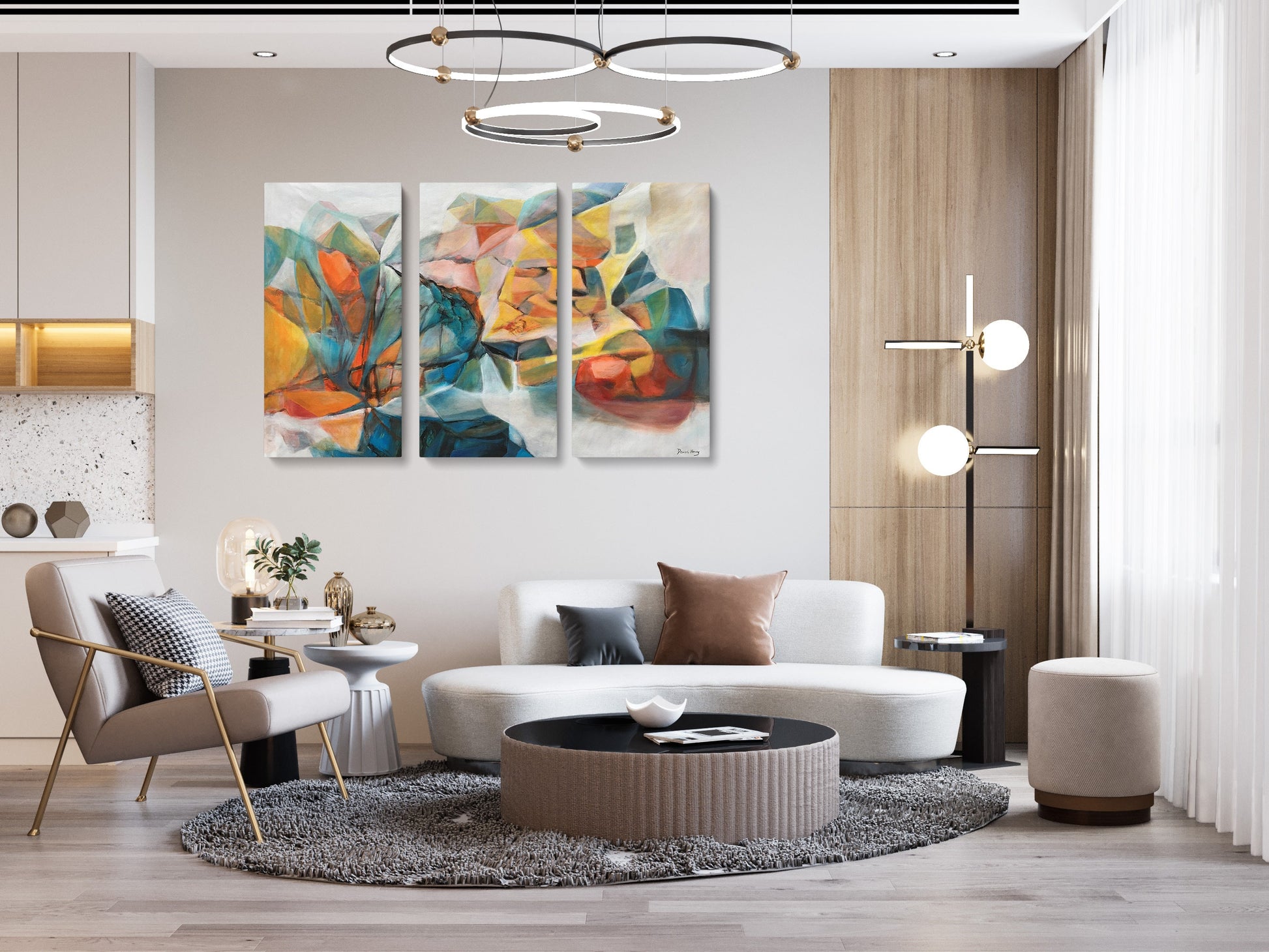 Abstract Painting Set Of 3, Paintings On Canvas, Abstract Fine Art, Canvas Wall Art Abstract, Aesthetic Room Decor, Oversized Painting