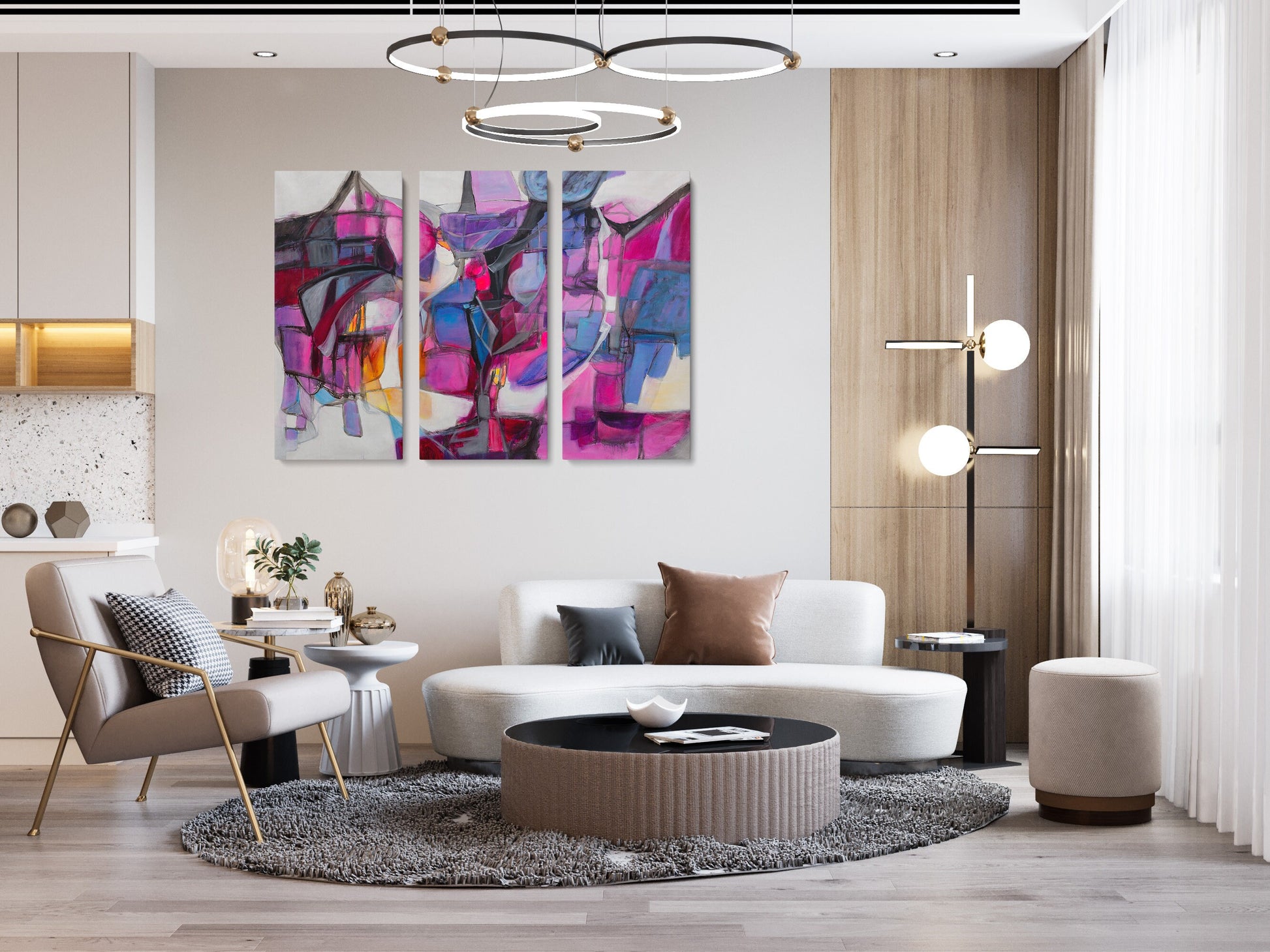 Set Of 3 Abstract Painting, Wall Art Painting, Contemporary Artwork, Canvas Wall Art Abstract, Bedroom Wall Art, Canvas Wall Art