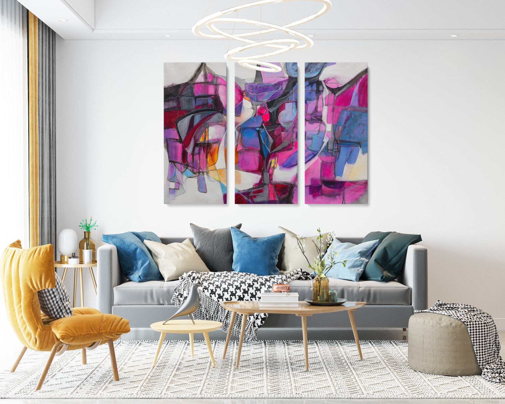 Set Of 3 Abstract Painting, Wall Art Painting, Contemporary Artwork, Canvas Wall Art Abstract, Bedroom Wall Art, Canvas Wall Art