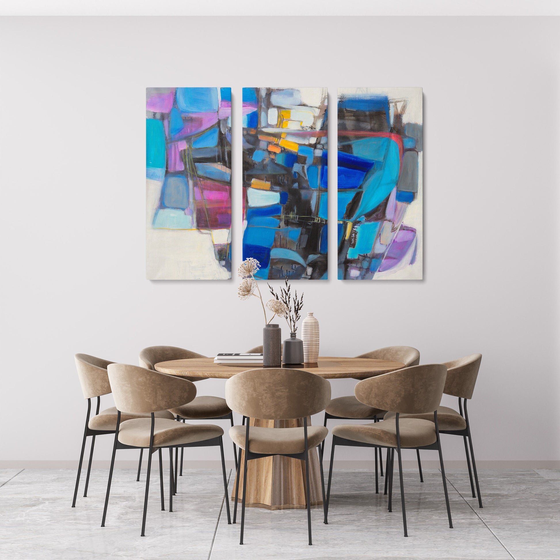 Set Of 3 Abstract Painting, Acrylic On Canvas, Abstract Wall Art, Canvas Wall Art Abstract, Home Decor Modern, Wall Hanging, Oil Painting