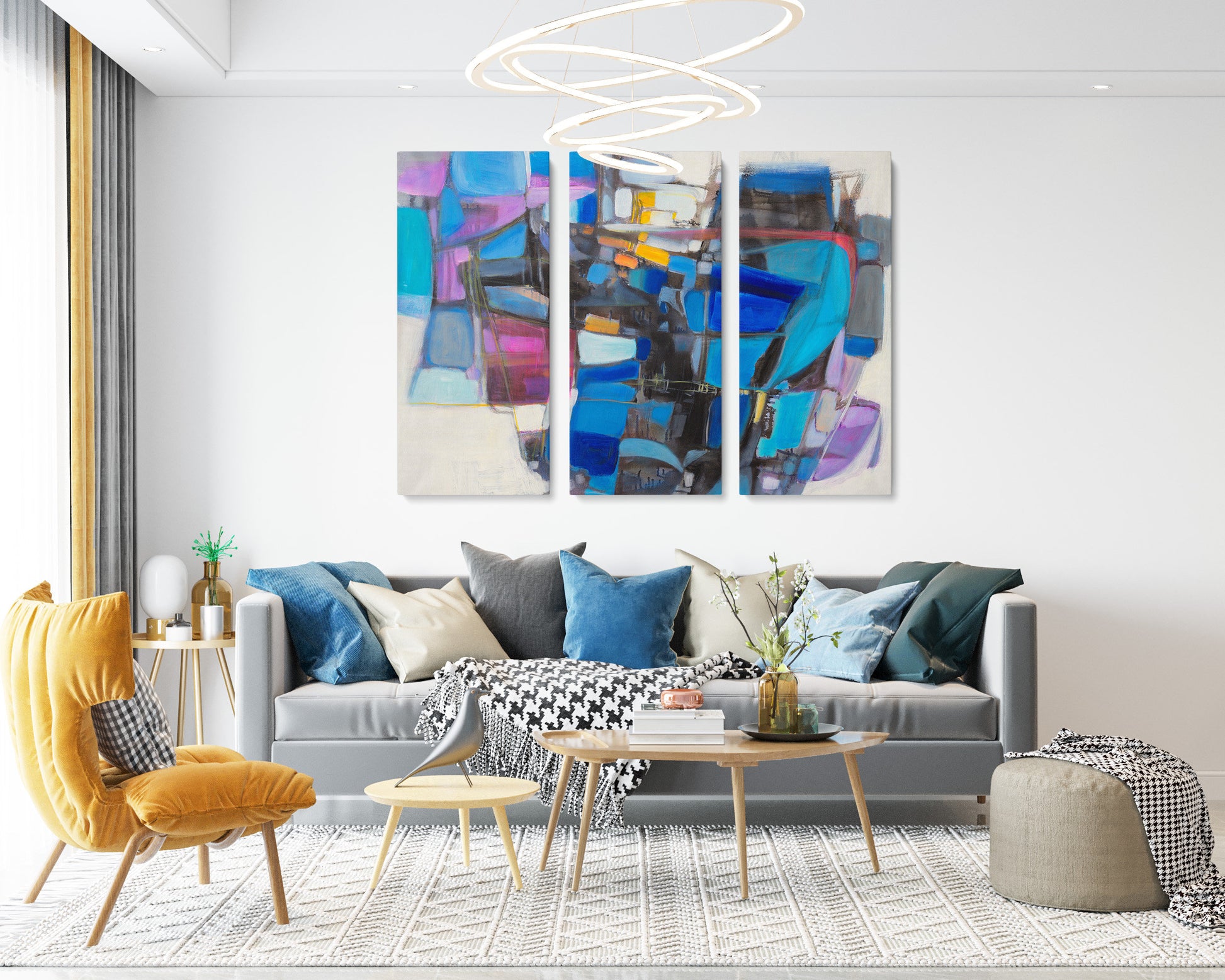 Set Of 3 Abstract Painting, Acrylic On Canvas, Abstract Wall Art, Canvas Wall Art Abstract, Home Decor Modern, Wall Hanging, Oil Painting