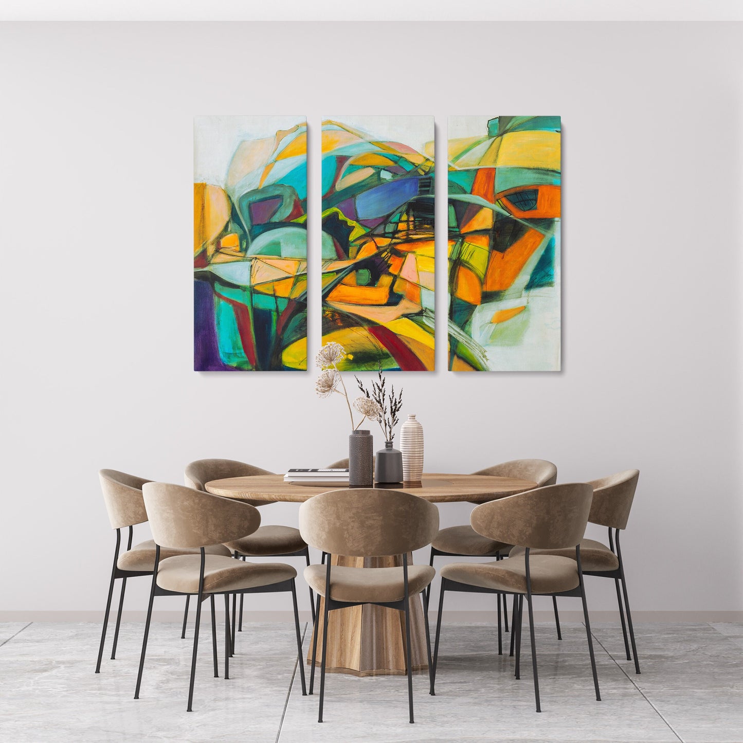 Abstract Painting Triptych, Wall Art Painting, Minimalist Painting On Canvas, Abstract Painting, Bedroom Art, Extra Large Abstract Painting