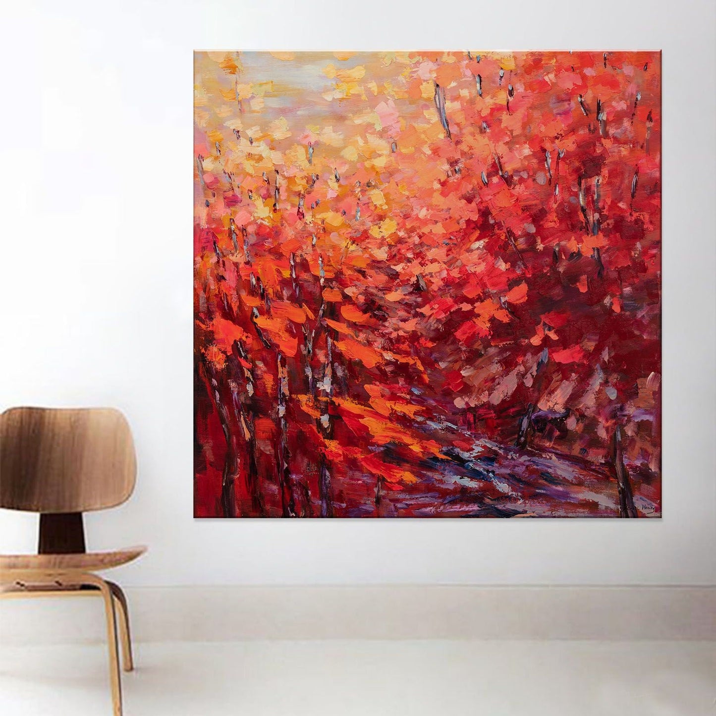 Abstract Landscape Oil Painting Autumn, Semi Abstract Painting, Oil Painting, Extra Large Abstract Painting, Paintings On Canvas Original