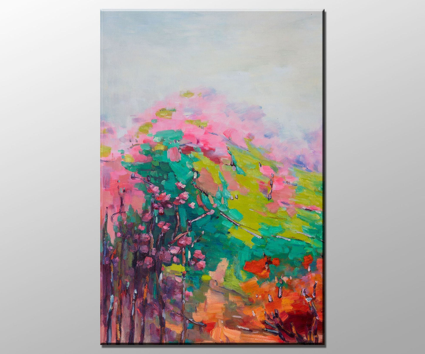 Abstract Landscape Oil Painting Spring, Large Abstract Painting, Paintings On Canvas Landscape Wall Art, Oil Painting Original, Handmade Art