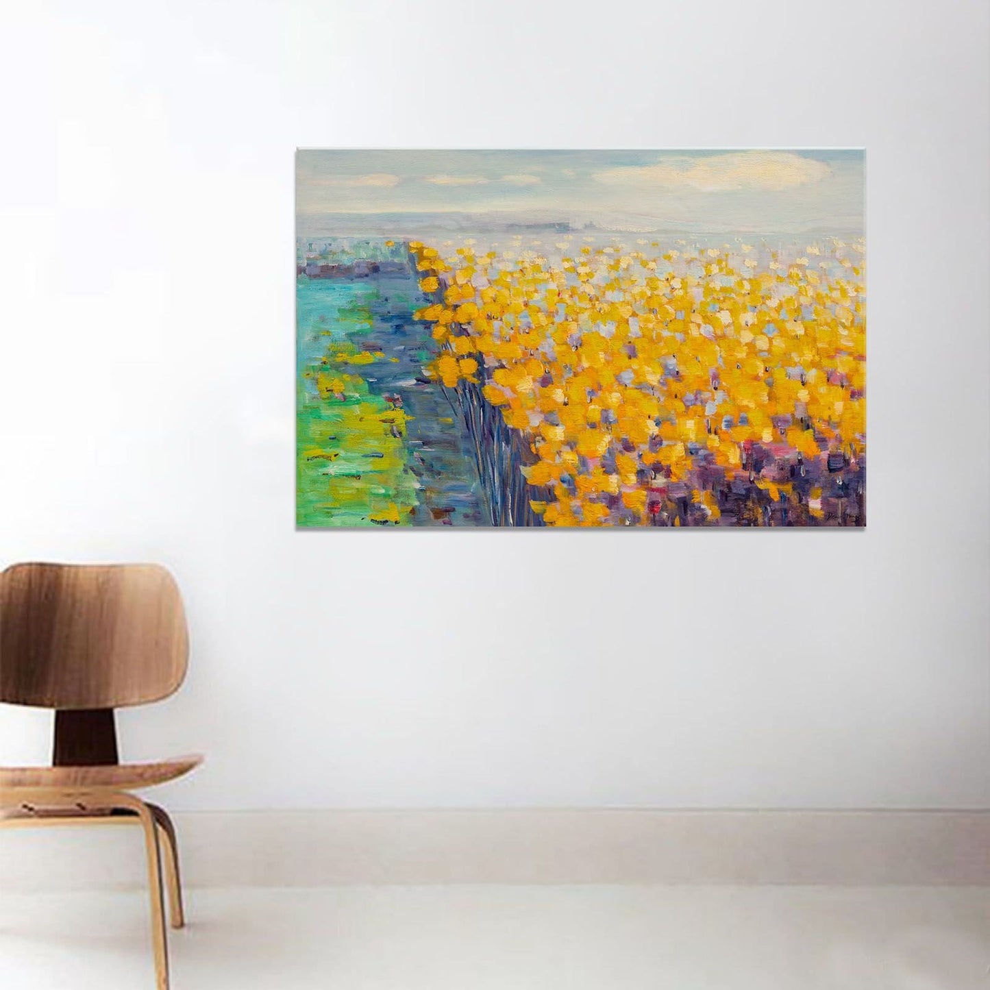 Original Oil Painting Spring Fields With Flowers, Modern Wall Art, Oil On Canvas Painting, Oversized Paintings On Canvas, Landscape Painting