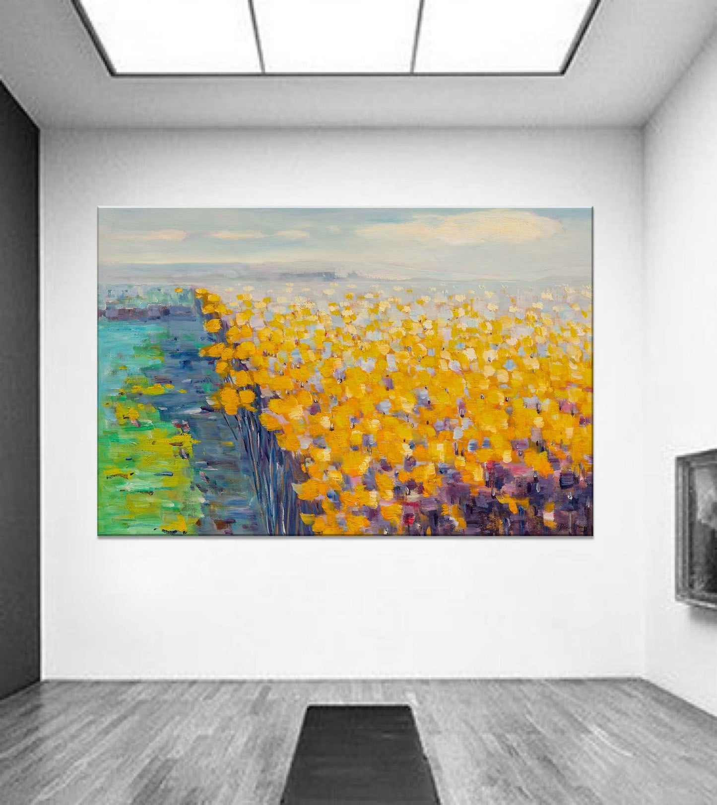 Original Oil Painting Spring Fields With Flowers, Modern Wall Art, Oil On Canvas Painting, Oversized Paintings On Canvas, Landscape Painting