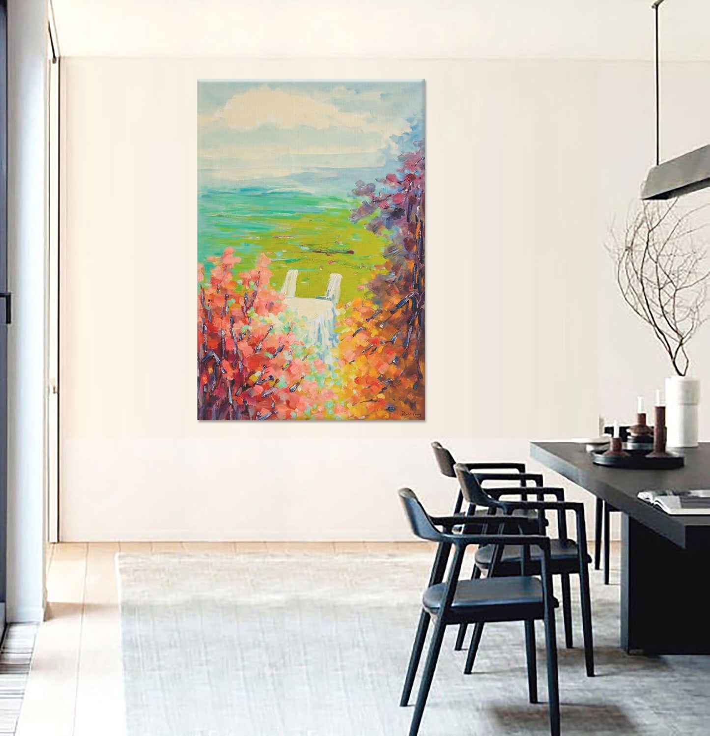 Original Oil Painting Spring Fields, Semi Abstract Painting, Oil On Canvas Painting, Extra Large Wall Art, Landscape Wall Art, Modern Home