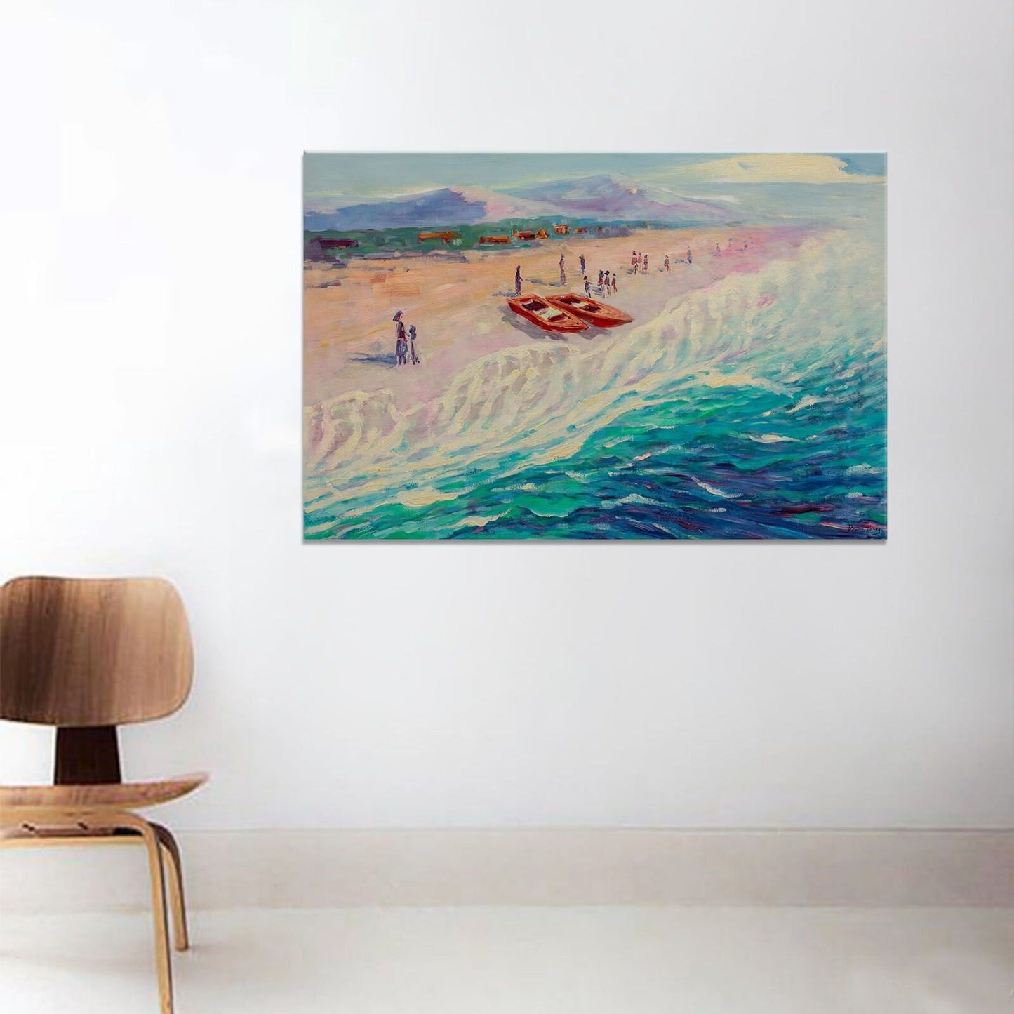 Original Seascape Oil Painting By The Seashore, Abstract Artwork, Wall Art Painting, Oversized Wall Art, Landscape Wall Art, Living Room Art