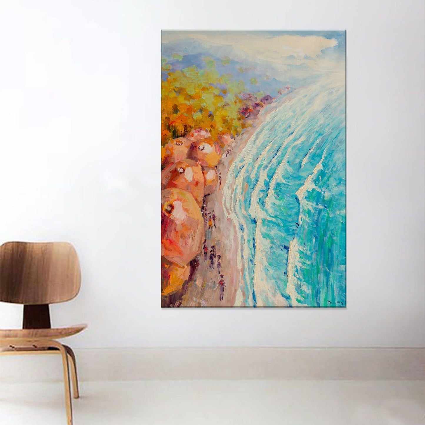 Original Seascape Oil Painting Holiday Seaside, Extra Large Wall Art Abstract, Paintings On Canvas, Extra Large Painting, Landscape Painting