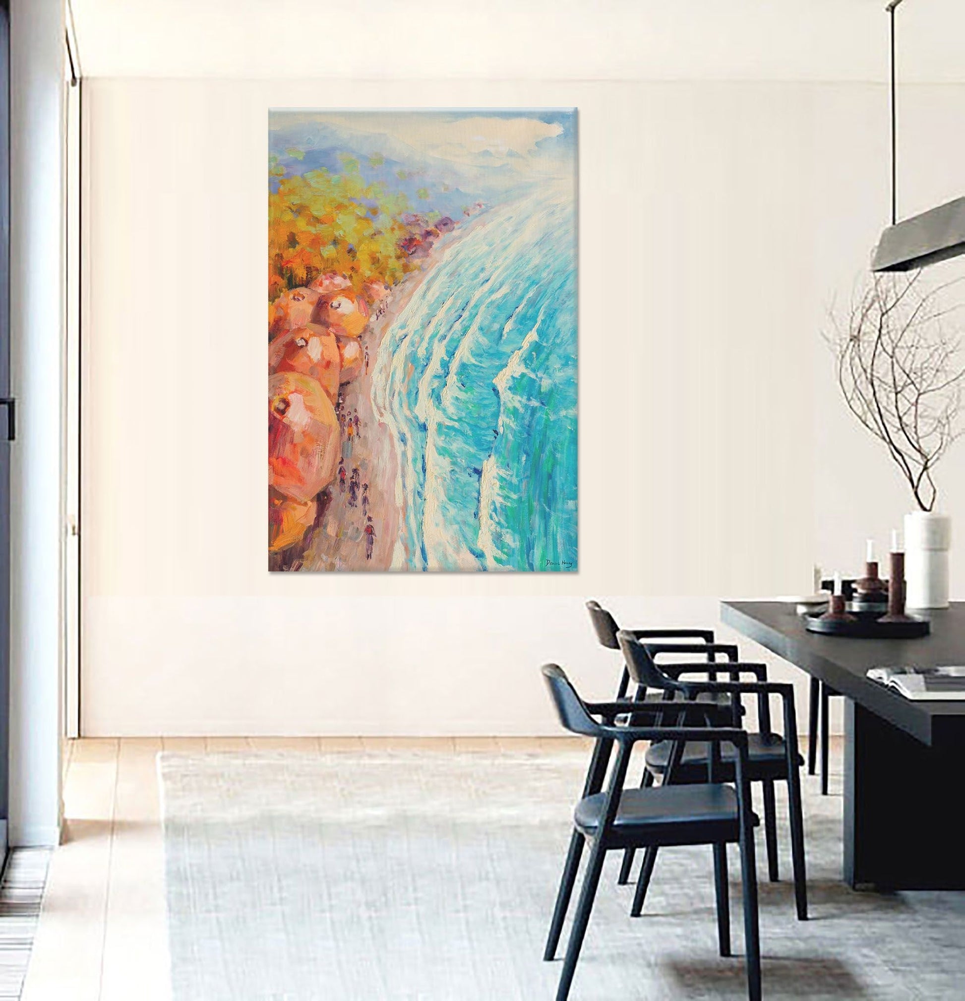 Original Seascape Oil Painting Holiday Seaside, Extra Large Wall Art Abstract, Paintings On Canvas, Extra Large Painting, Landscape Painting