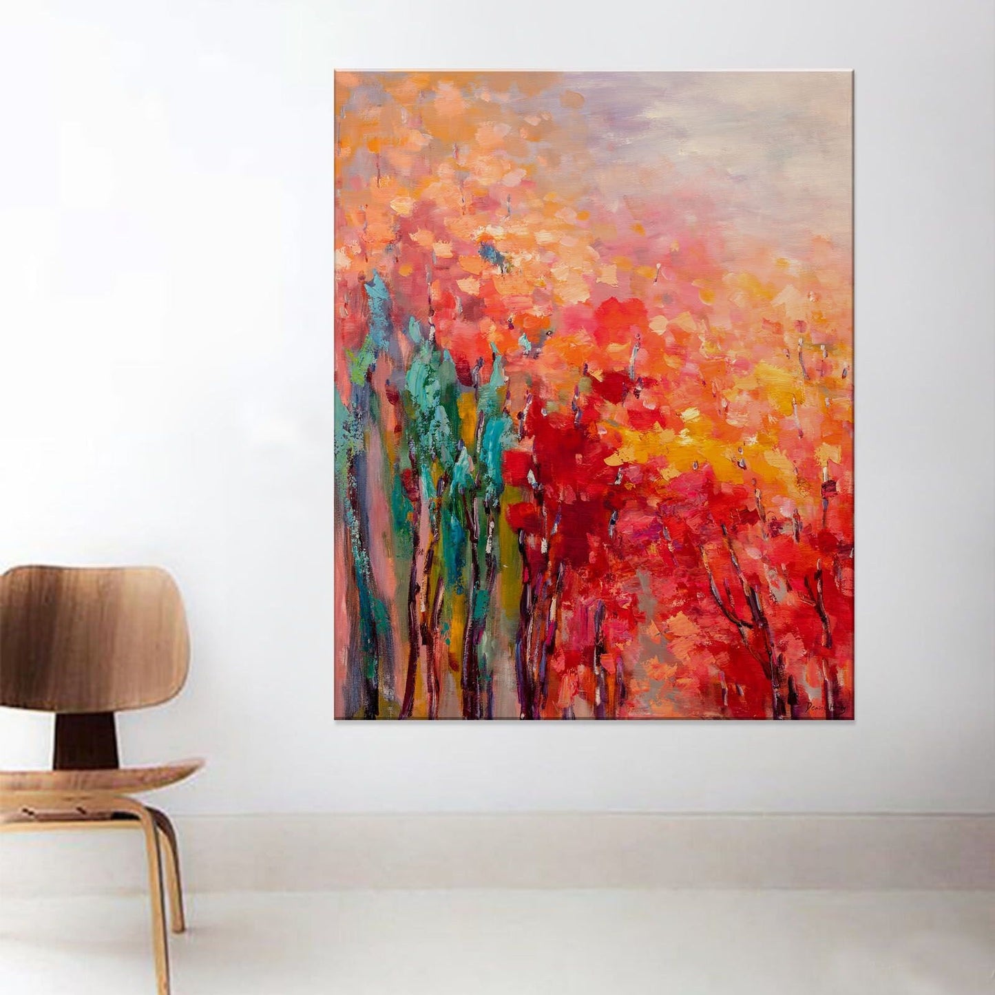 Original Landscape Oil Painting Autumn Forest, Abstract Fine Art, Paintings On Canvas, Large Canvas Art, Landscape Painting, Canvas Wall Art