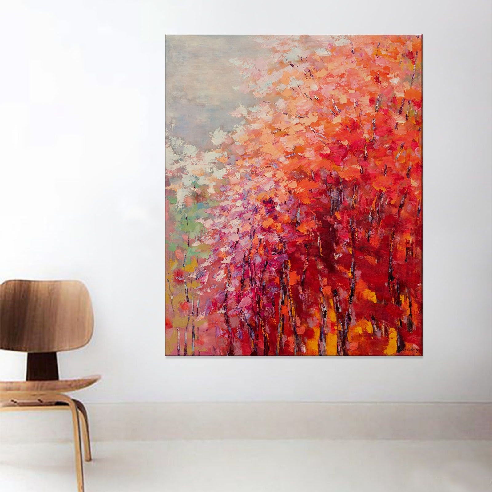 Original Landscape Oil Painting Autumn Forest, Contemporary Art, Oil On Canvas Painting, Large Painting, Landscape Wall Art, Fine Art