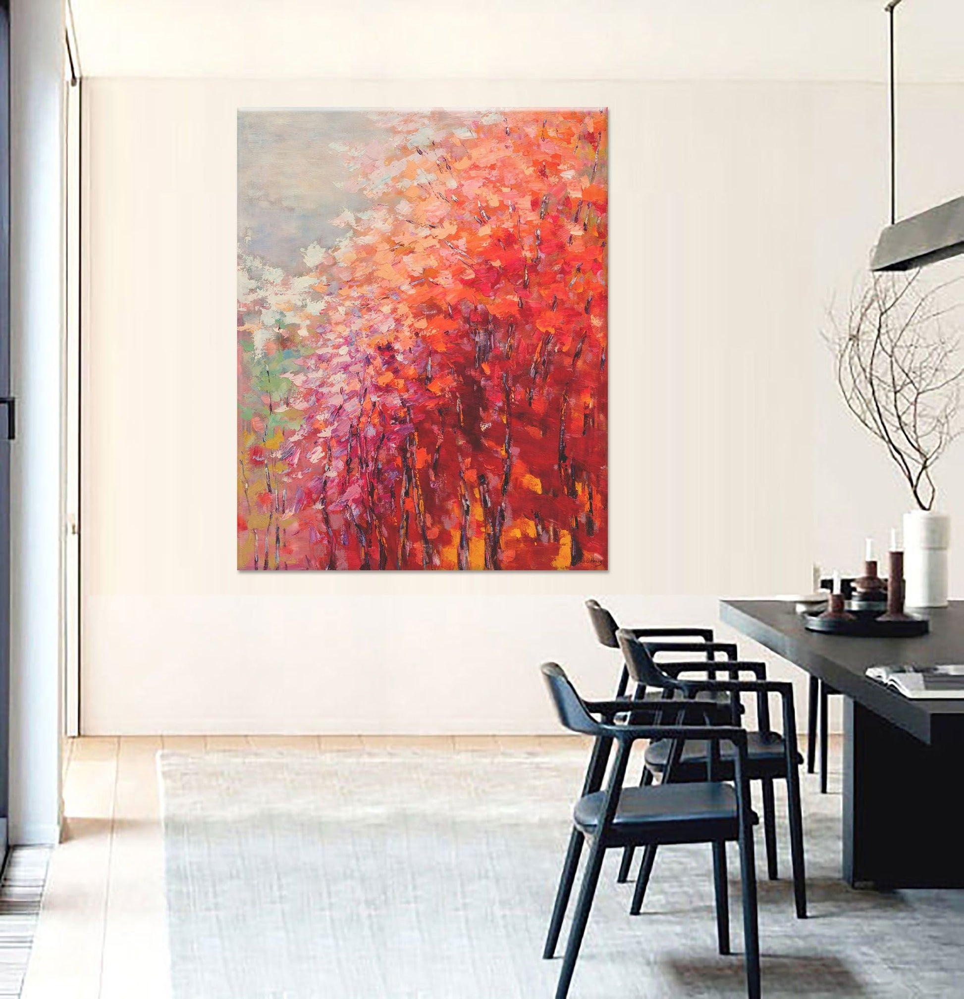 Original Landscape Oil Painting Autumn Forest, Contemporary Art, Oil On Canvas Painting, Large Painting, Landscape Wall Art, Fine Art