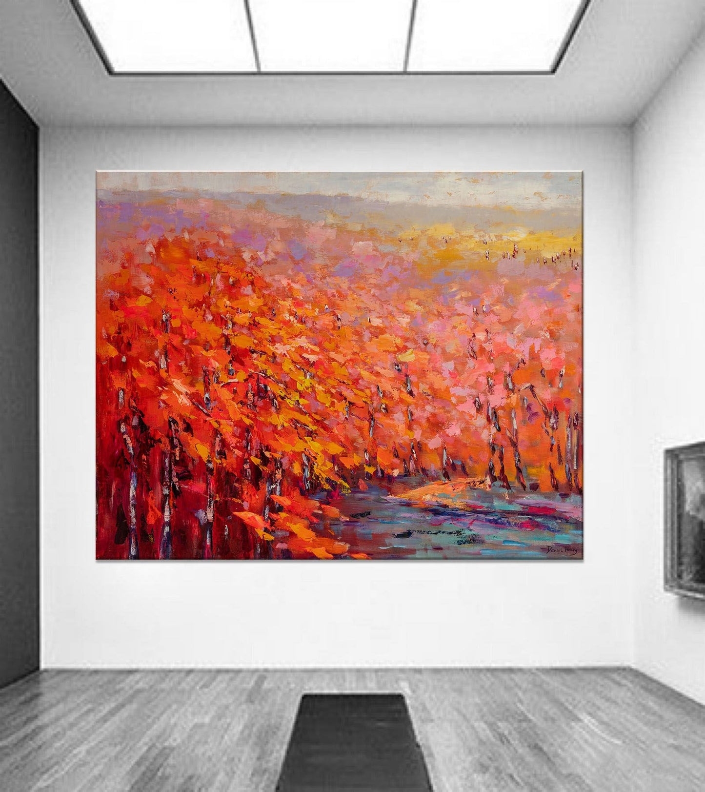 Original Landscape Oil Painting Autumn Forest, Semi Abstract Painting, Oil Painting, Large Oil Painting Original Canvas, Landscape Painting