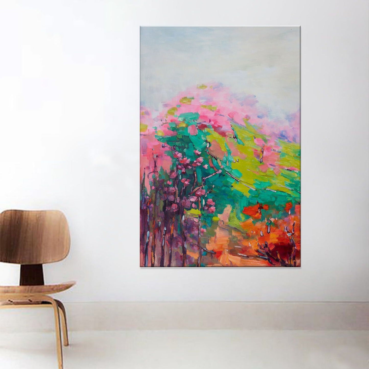 Abstract Landscape Oil Painting Spring, Large Abstract Painting, Paintings On Canvas Landscape Wall Art, Oil Painting Original, Handmade Art