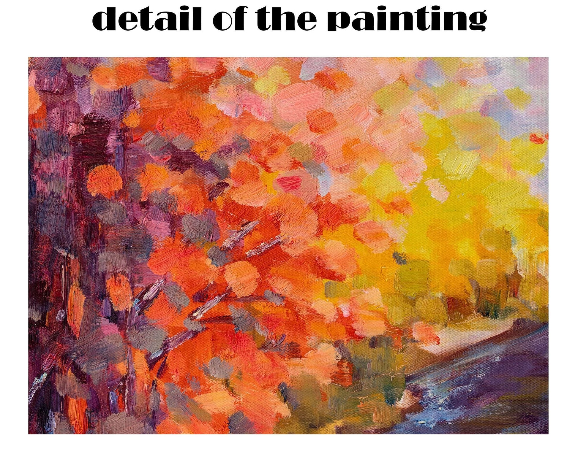 Abstract Oil Painting Autumn Landscape With Forest Hills And Creek, Modern Art, Paintings On Canvas, Large Canvas Art, Landscape Wall Art