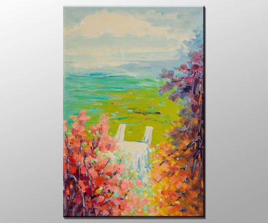 Original Oil Painting Spring Fields, Semi Abstract Painting, Oil On Canvas Painting, Extra Large Wall Art, Landscape Wall Art, Modern Home