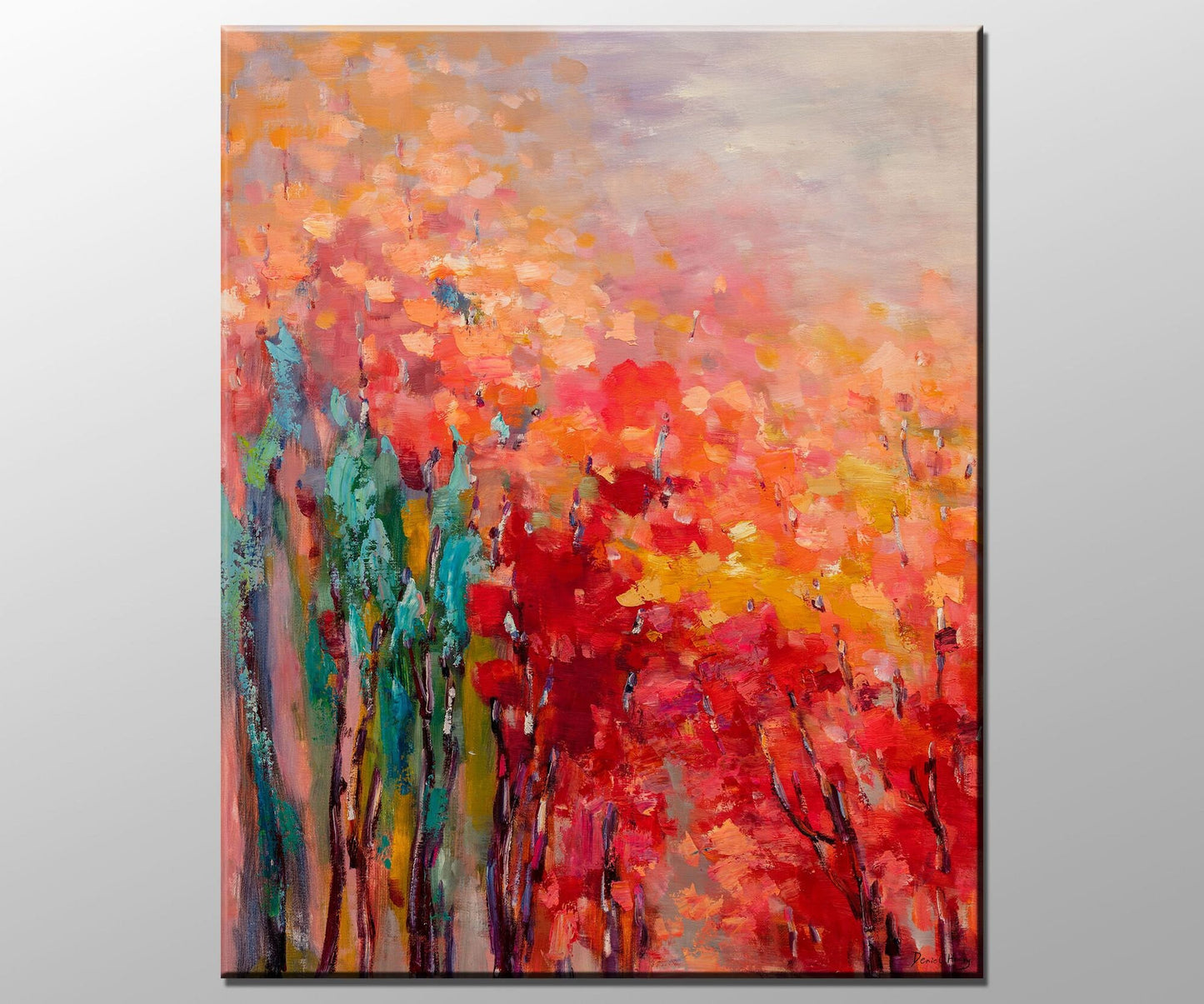 Original Landscape Oil Painting Autumn Forest, Abstract Fine Art, Paintings On Canvas, Large Canvas Art, Landscape Painting, Canvas Wall Art