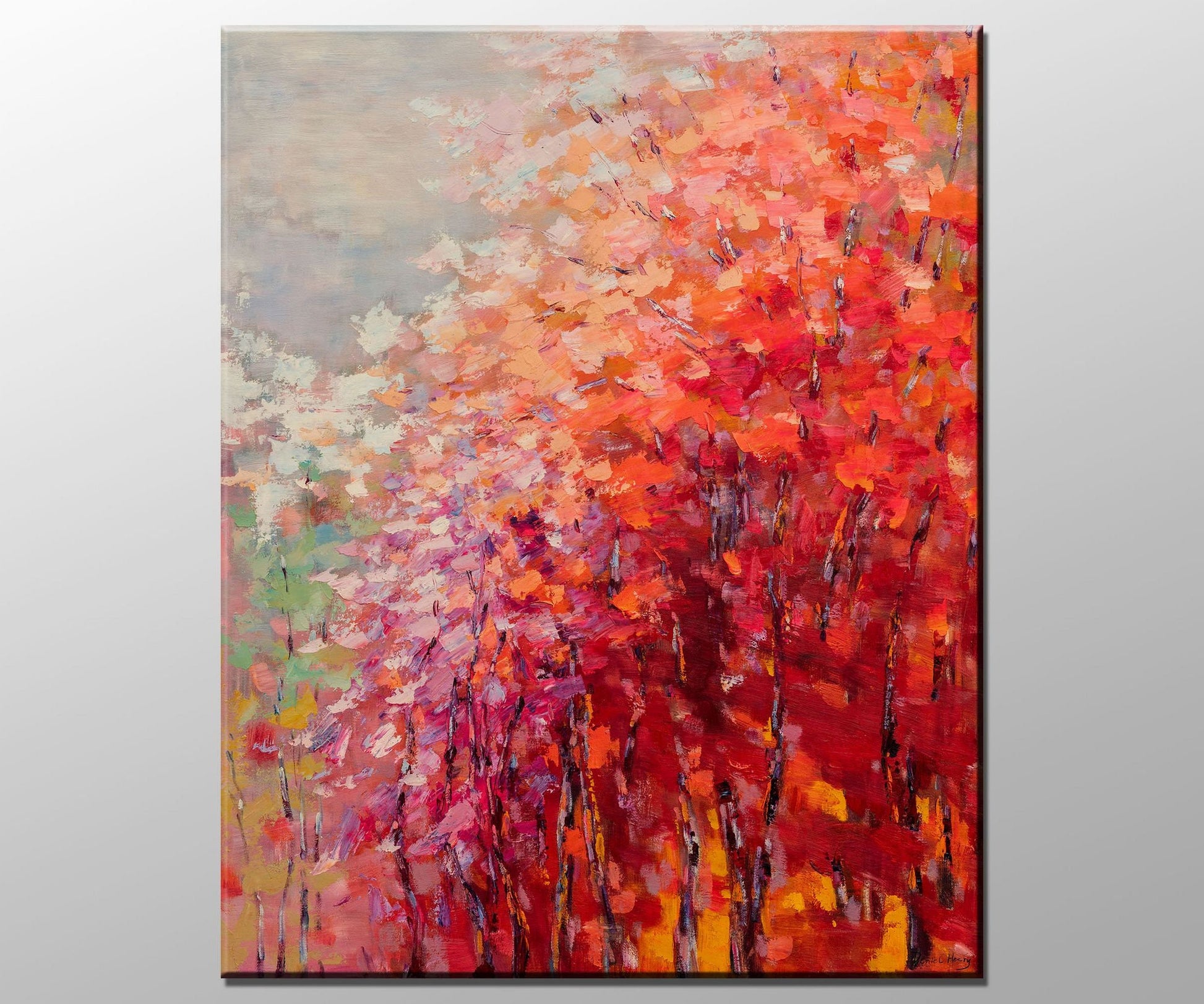 Original Landscape Oil Painting Autumn Forest, Contemporary Art, Oil On Canvas Painting, Large Painting, Landscape Wall Art, Fine Art